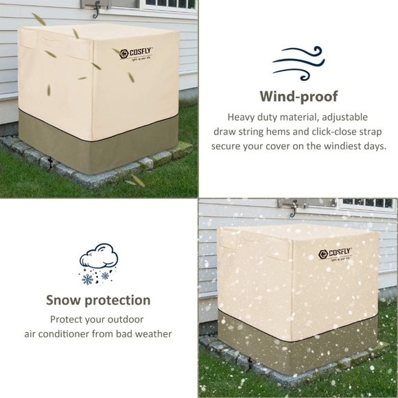 COSFLY Beige Air Conditioner Cover - 36" Length, 36" Width, 39" Height - Picture 6 of 6